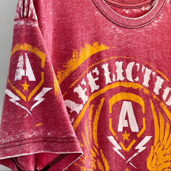 Affliction American Customs Red Short Sleeved T-Shirt Size 2X - Picture 3 of 6